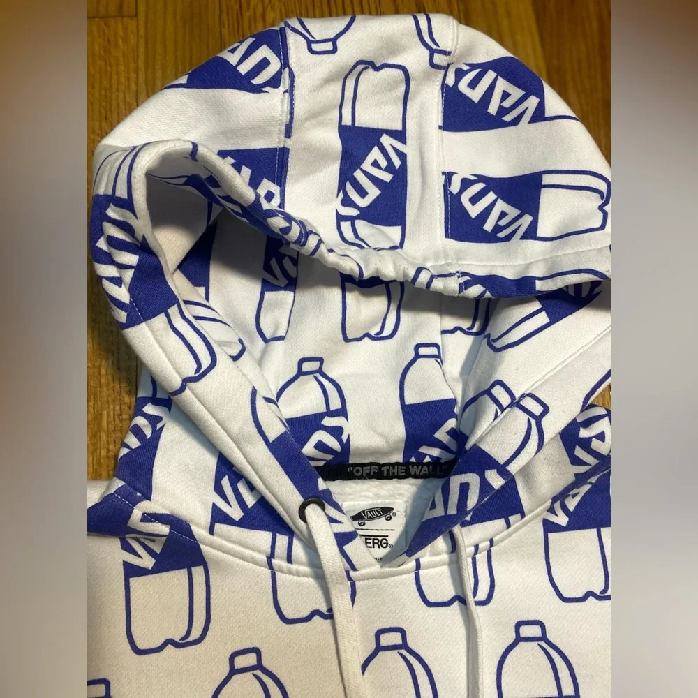 VANS X FERGUS CORNER STORE ALL OVER PRINT FLEECE - WHITE/BLUE men’s sz L… - Picture 6 of 7